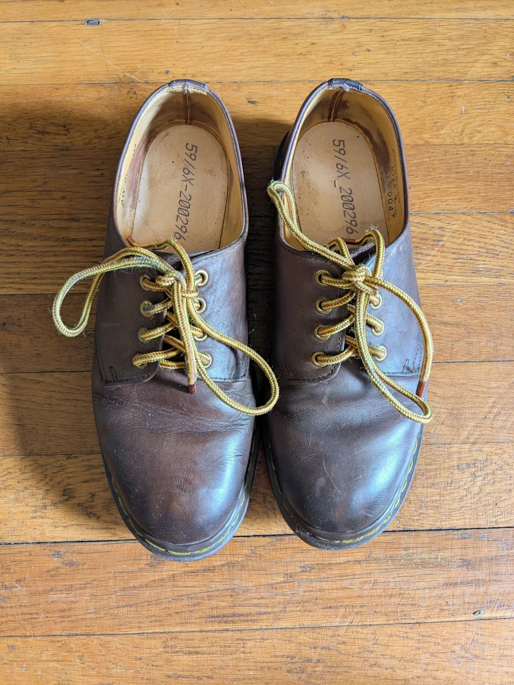 1990s Made in England Dr. Martens 1461s in Brown Leather
